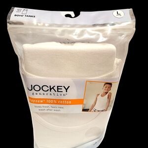 Jockey Generation Boys' White Cotton Tanks